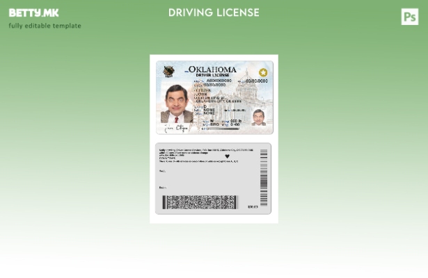 Модерен стил САД Оклахома возачка дозвола ( – сегашен) шаблон